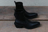 Untitlab matte black strap-on boots with bag AW201301 PU1